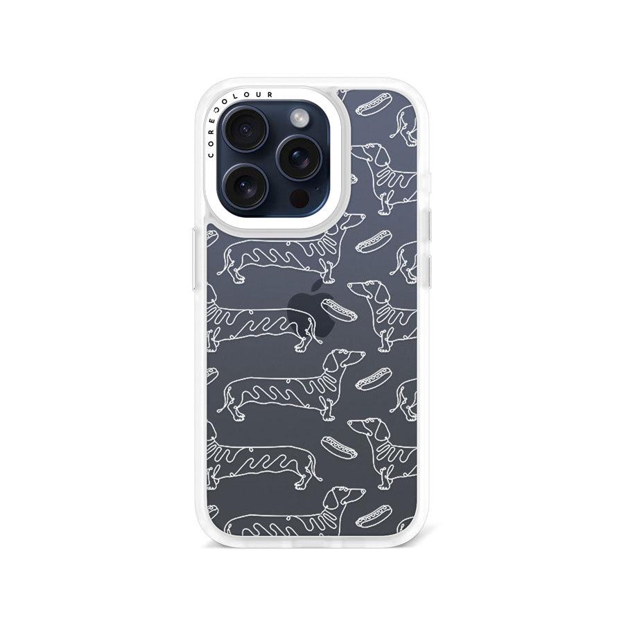iPhone 15 Pro Sausage Dog Minimal Line Phone Case - CORECOLOUR
