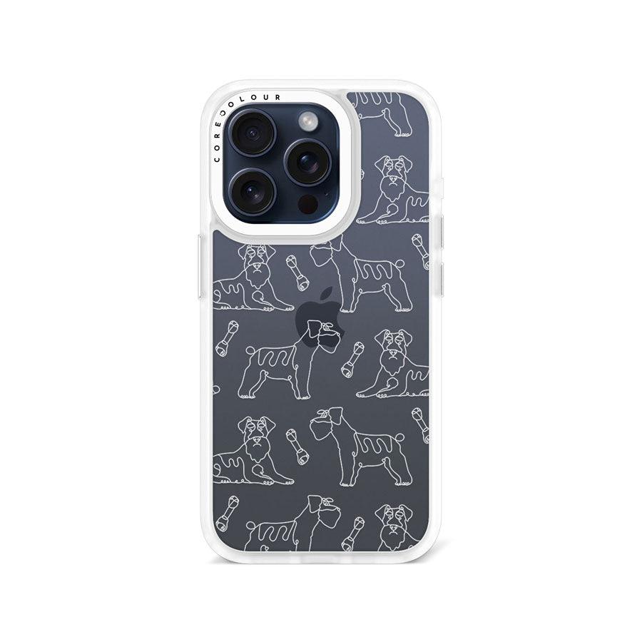 iPhone 15 Pro Schnauzer Minimal Line Phone Case - CORECOLOUR