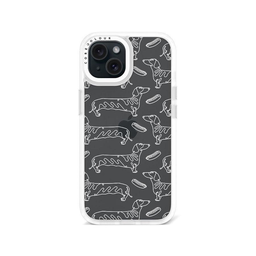 iPhone 15 Sausage Dog Minimal Line Phone Case - CORECOLOUR