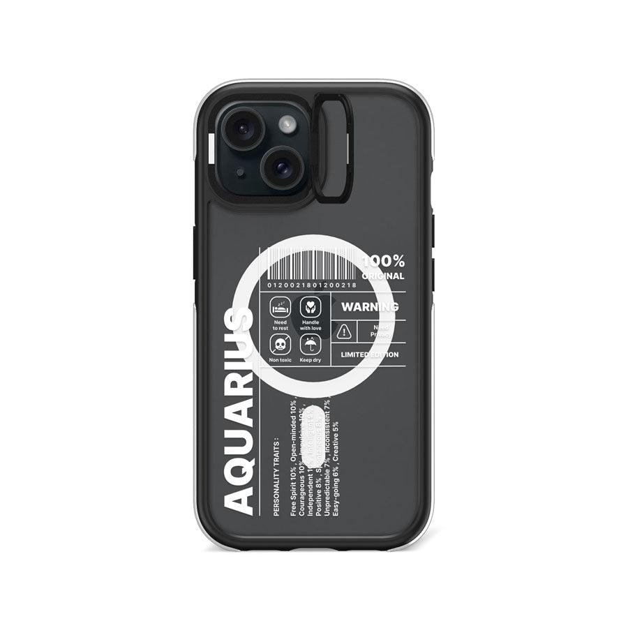 iPhone 15 Warning Aquarius Ring Kickstand Case MagSafe Compatible - CORECOLOUR