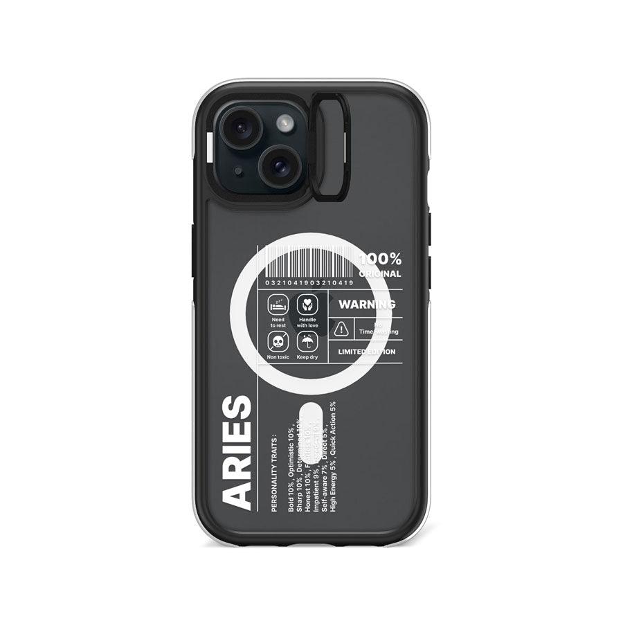 iPhone 15 Warning Aries Ring Kickstand Case MagSafe Compatible - CORECOLOUR