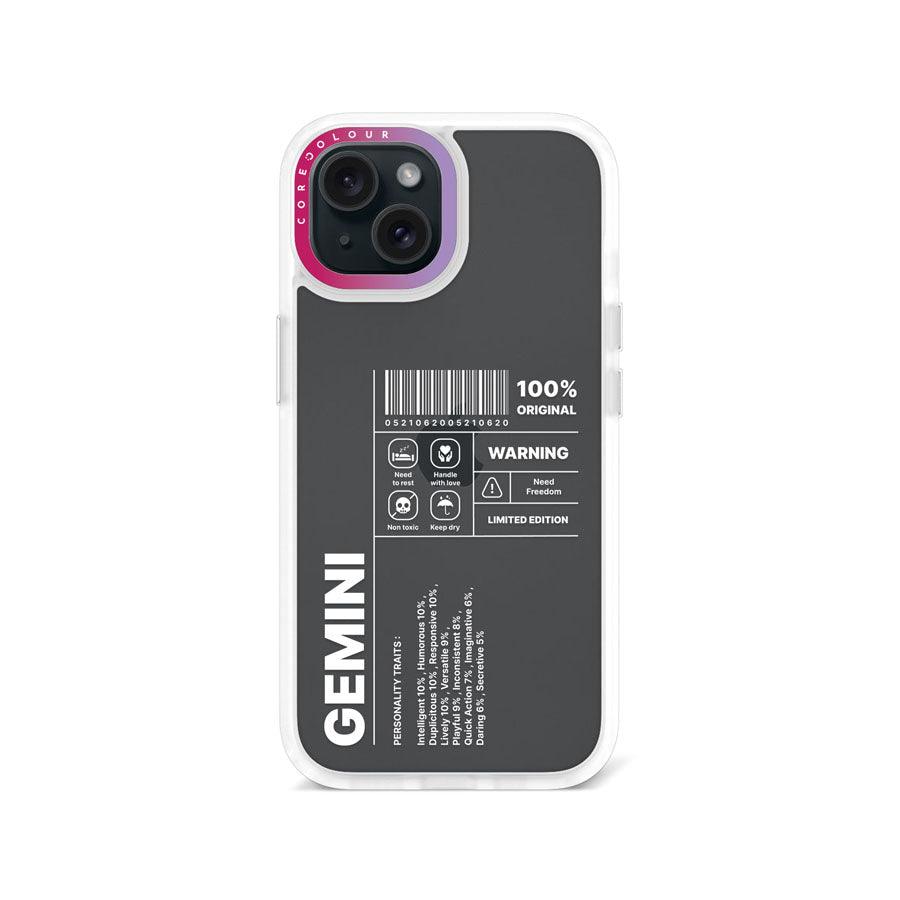 iPhone 15 Warning Gemini Phone Case - CORECOLOUR