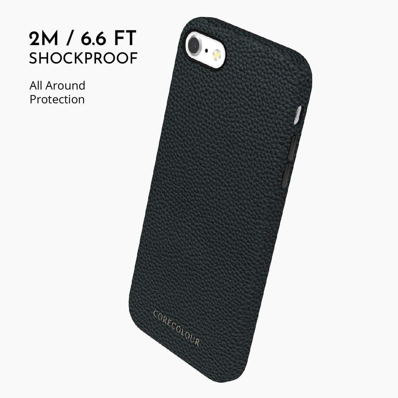 iPhone 7 Black Premium Leather Phone Case - CORECOLOUR