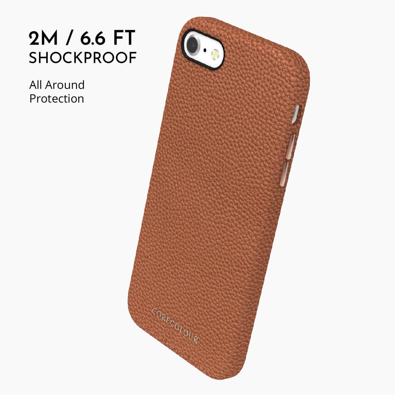 iPhone 7 Brown Premium Leather Phone Case - CORECOLOUR