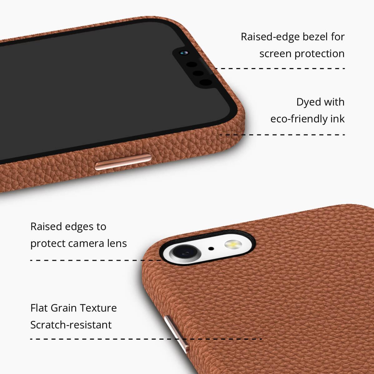 iPhone 7 Brown Premium Leather Phone Case - CORECOLOUR