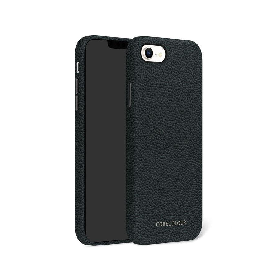 iPhone 8 Black Premium Leather Phone Case - CORECOLOUR