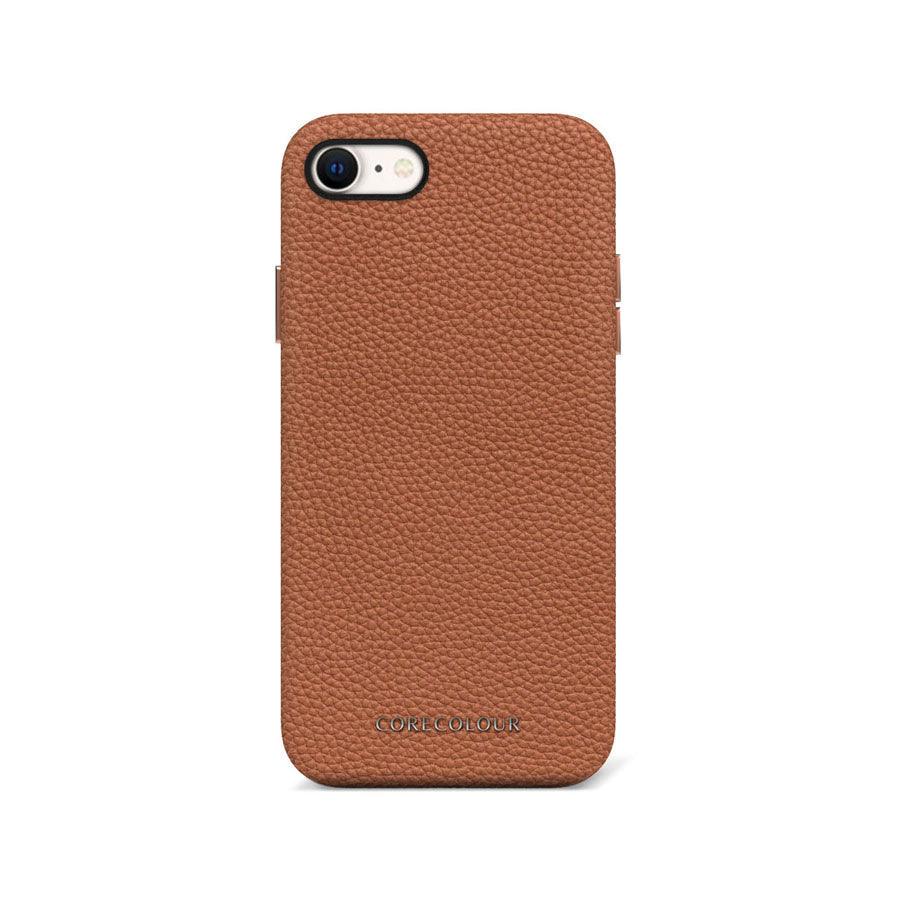 iPhone SE 2022 Brown Premium Leather Phone Case - CORECOLOUR