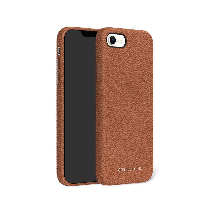 iPhone SE 2022 Brown Premium Leather Phone Case - CORECOLOUR