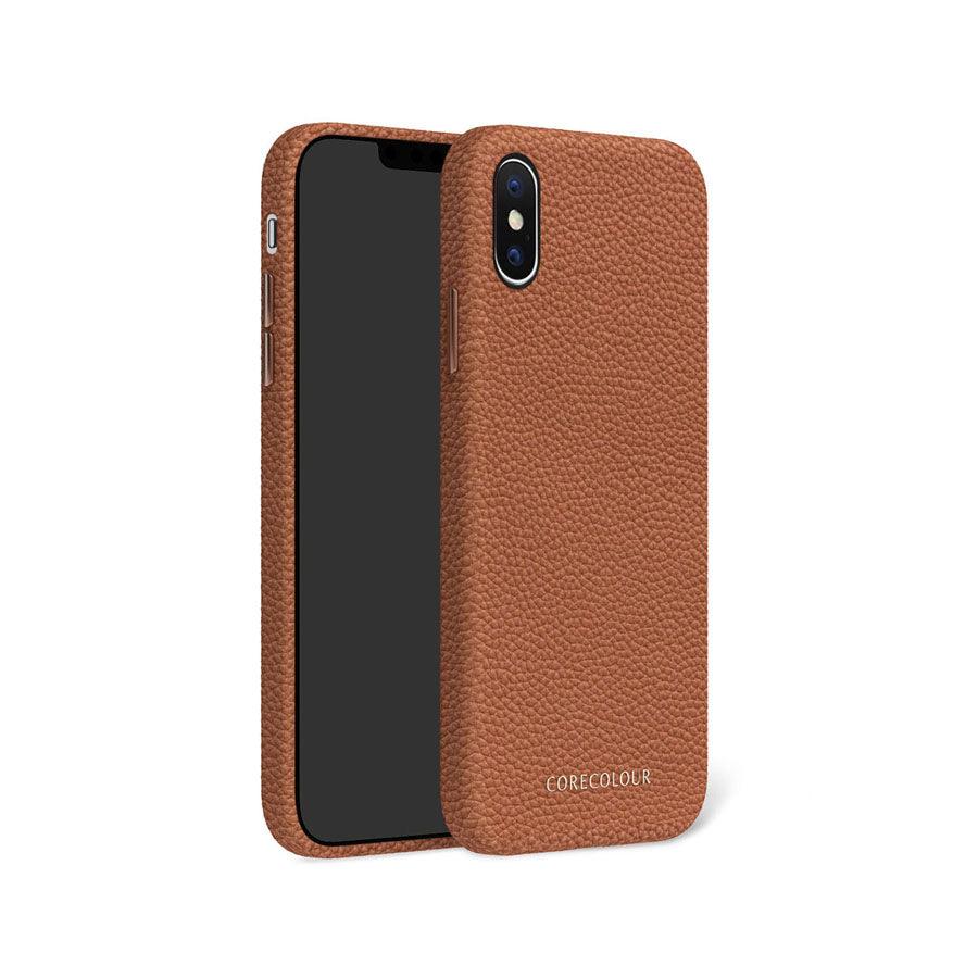 iPhone X Brown Premium Leather Phone Case - CORECOLOUR