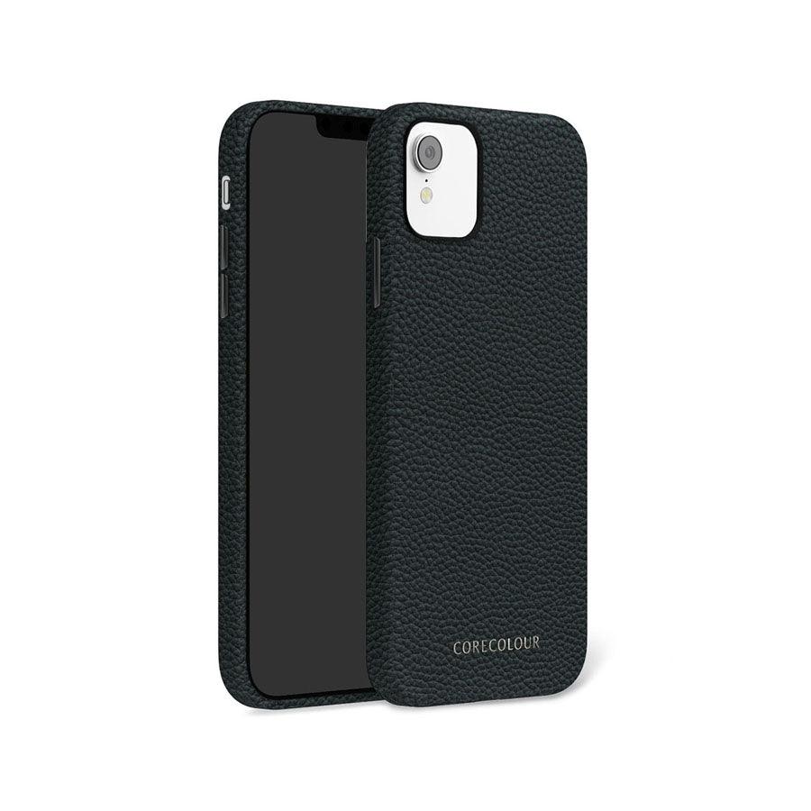 iPhone XR Black Premium Leather Phone Case - CORECOLOUR