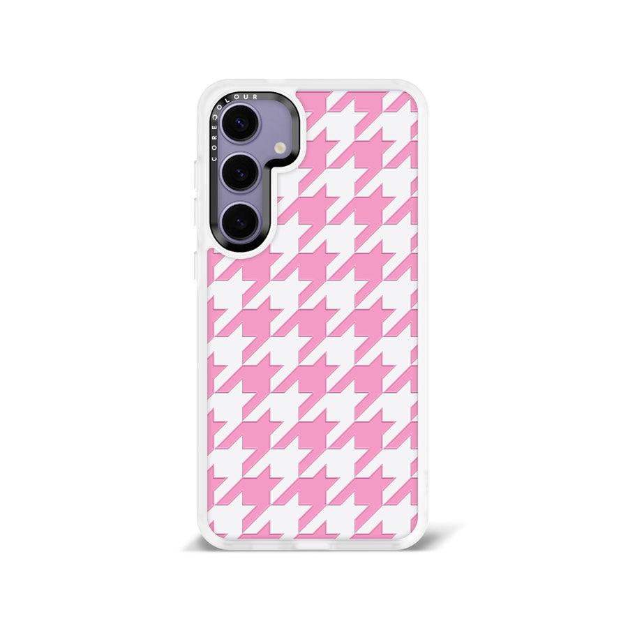 Samsung Galaxy S24+ Pink Houndstooth Phone Case - CORECOLOUR