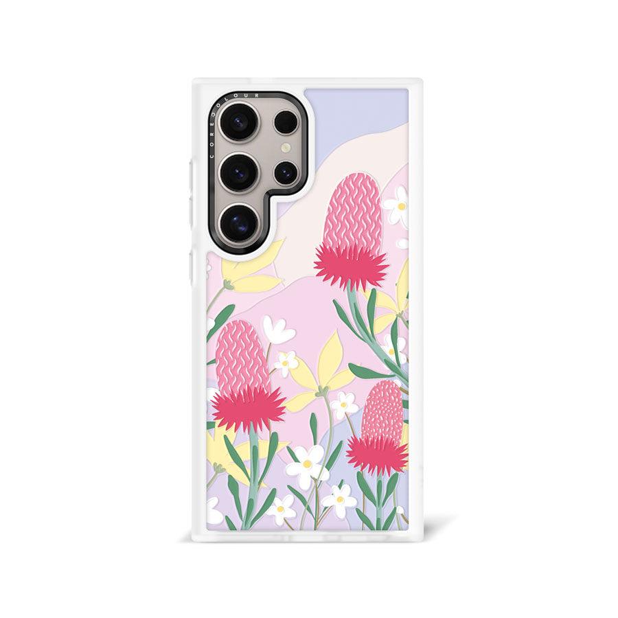 Samsung Galaxy S24 Ultra Blooming Ground Pink Clear Matte Printed Case - CORECOLOUR