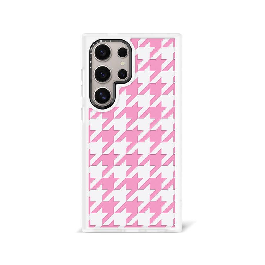Samsung Galaxy S24 Ultra Pink Houndstooth Phone Case - CORECOLOUR